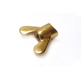 Wing nut for rear brake rod - polished brass