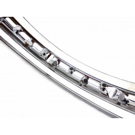 Steel rim, chrome, M5 - 2.15 x 19" half hub  (brand: Germann)
