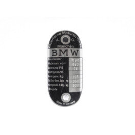 Vehicle identification plate BMW R60 - curved